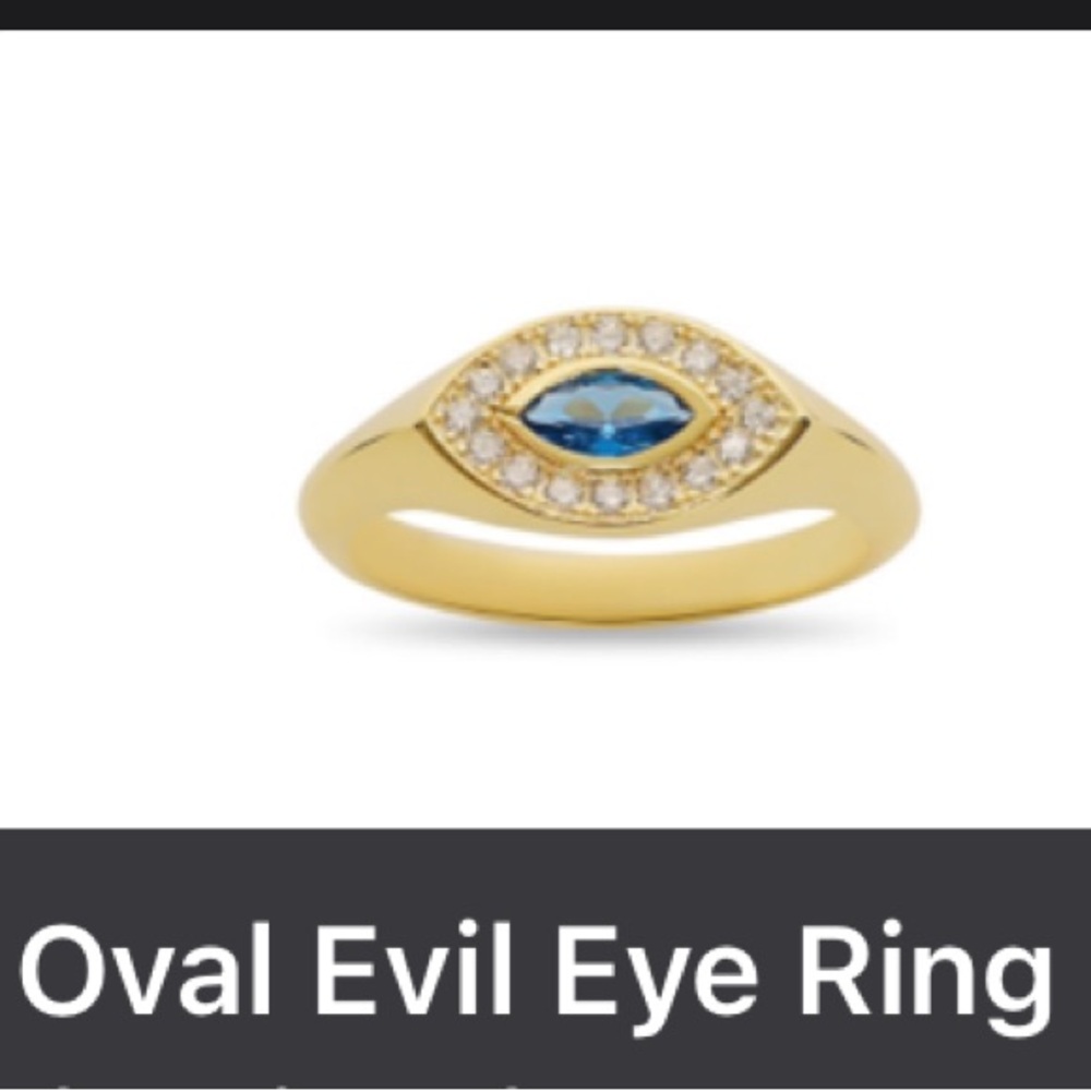 NEW The M Jewelers Oval Evil Eye Signet Ring Gold